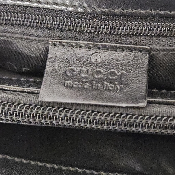 Gucci Mini Tote Bag In Black Nylon And Leather With Silver Handles - Picture 15 of 16